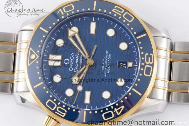 0118 ZeroBulk Seamaster Diver 300M SS YG Blue Ceramic Bezel JVSF 1:1 Best Edition Blue Dial on SS YG Bracelet A 7784
